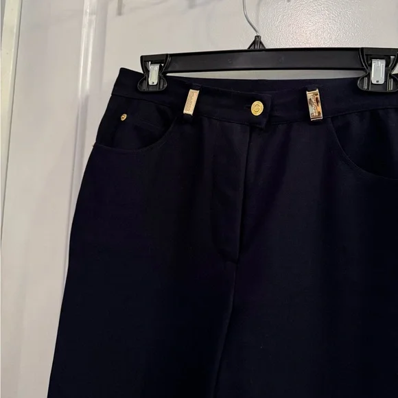 St. John Sport By Marie Grey Straight Leg Trouser Navy Gold